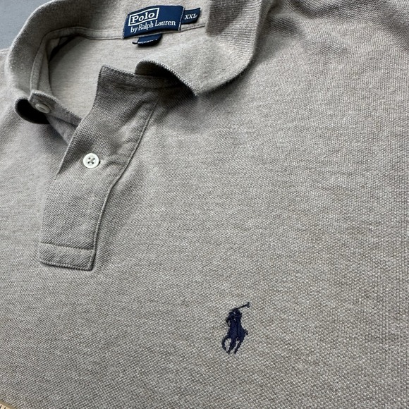 Vtg‎ Polo Ralph Lauren Size 2XL Light Brown Long Sleeve Cotton Polo Shirt Button - Picture 7 of 12